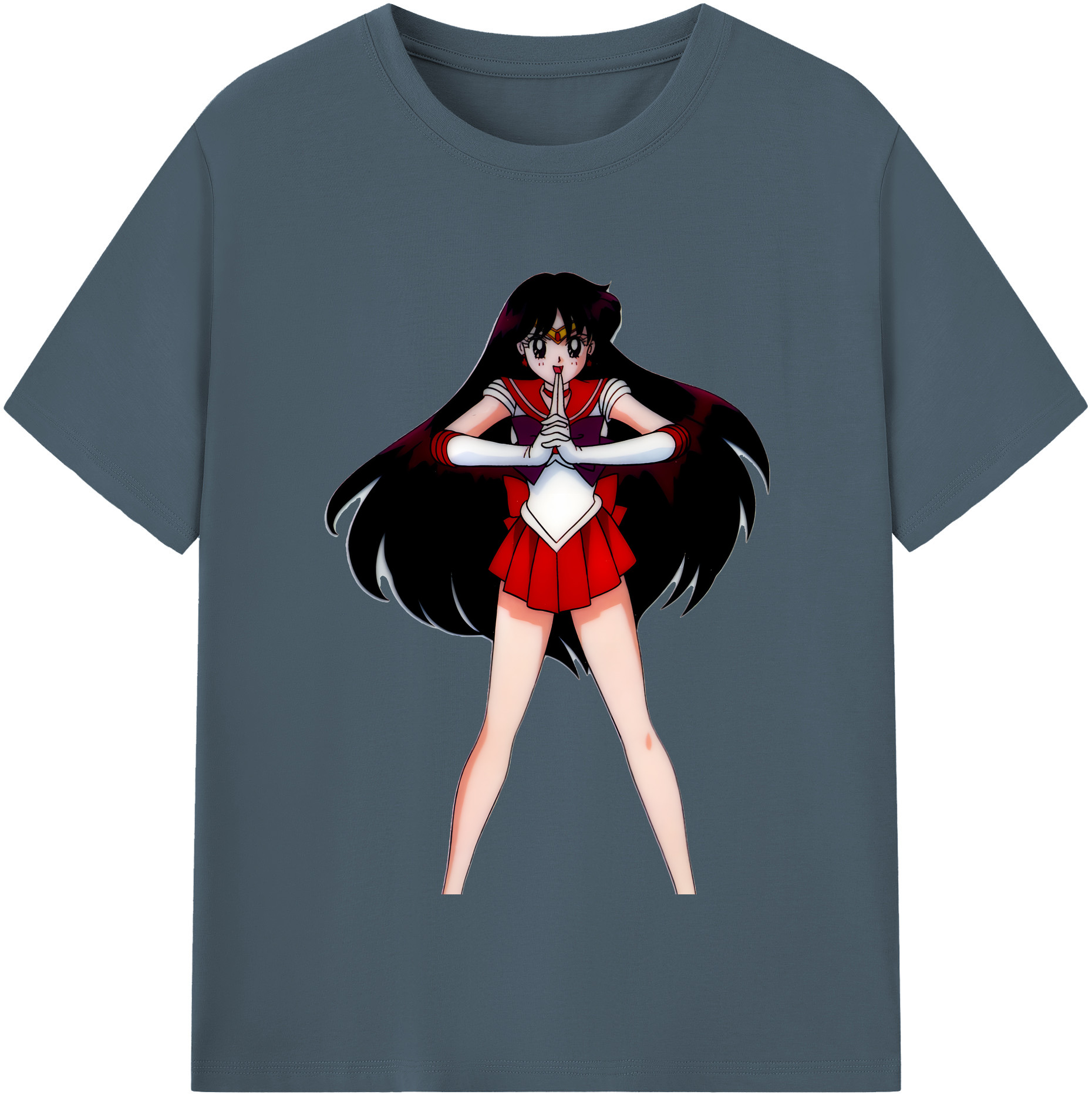 （画像用） 美少女戦士セーラームーン 火野レイ ひの レイ Sailor Moon Hino Rei （セーラーマーズ,Sailor Mars） 綿100％半袖Tシャツ（フロントプリント）